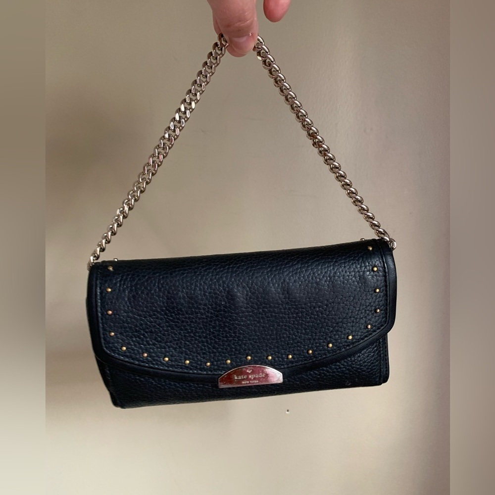 Kate Spade West Street Milou - Black, party dance evening clutch chain strap